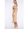 INFINITE 362-602 šaty s náběrem zlatý vzor