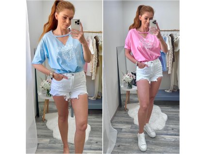 Oversize tričko s průstřihem