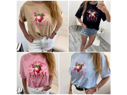 Oversize tričko s potiskem jahody