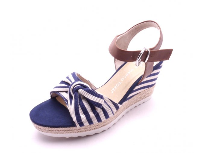 Dámské pruhované Espadrilky na klínku 2-28706-22-890