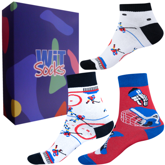 WiTSocks Dárkový set - Sporty - Hokej mix velikost: 35-38