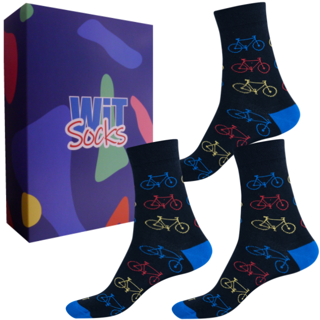 WiTSocks Dárkový set - Sporty - Kolo černé velikost: 35-38