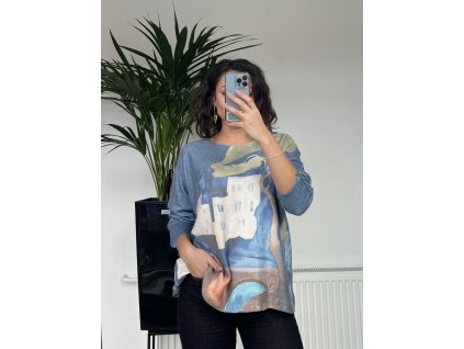 Svetrík MIA – modrý, ľahký, príjemný