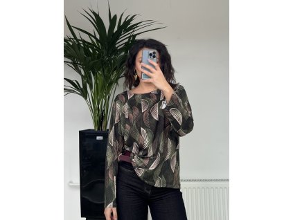 Tričko NELA – zelené, vzorované, príjemné