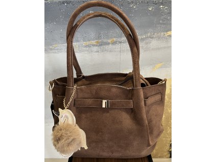 Semišová kabelka hnedá – BILLY