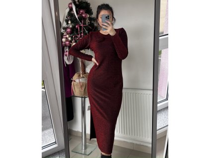 Trblietavé šaty LAR - červené