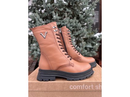 Členkové topánky BORA – hnedé, kožené, zateplené