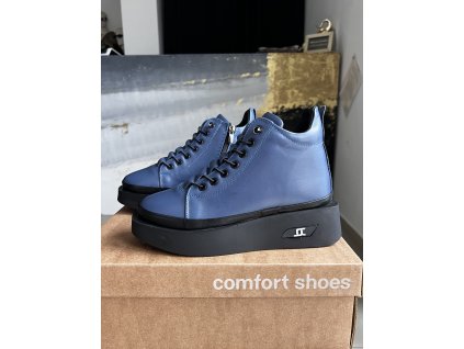 Členkové topánky KLOP – modré, zateplené, pohodlné