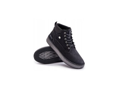 Čižmy BIG STAR – čierne, šnurovacie, nezateplené