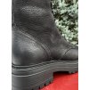 Dámske kožené čižmy ARYA – čierne, šnurovacie, s bočným zipsom