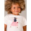 Dívčí bílé bavlněné tričko Mayoral s výšivkou