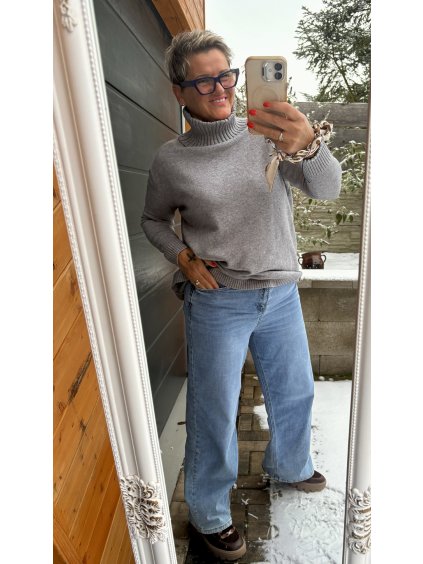 Denimové kalhoty Easy Fit – světle modré