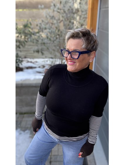 Slabší rolák s 3/4 rukávem „Tichá síla“