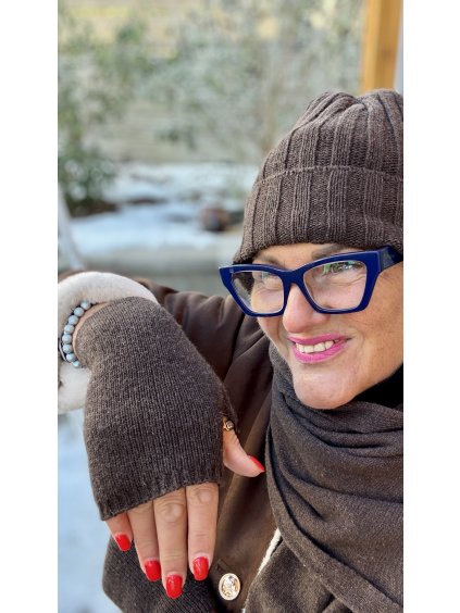 Hřejivé bezprsté rukavice z vlny a kašmíru (krátké)