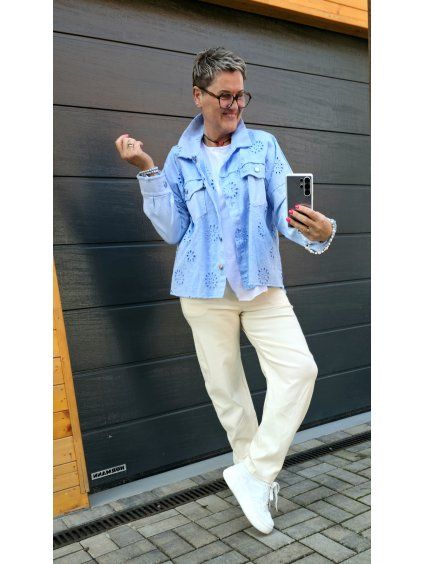 Madeira jeans bunda s vyšívaným vzorem