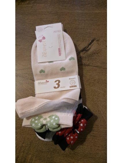 3pack dámských ponožek s mašličkou