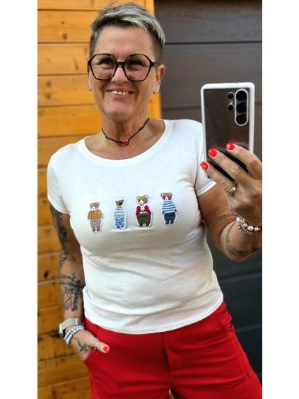 Tričko s vyšívanými medvídky