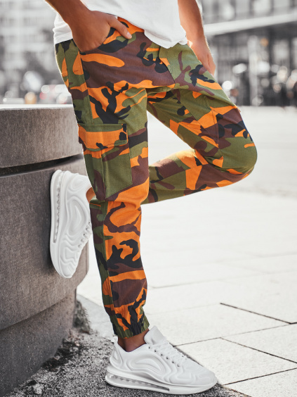 Pánske army oranžové joggery JOG404AOR