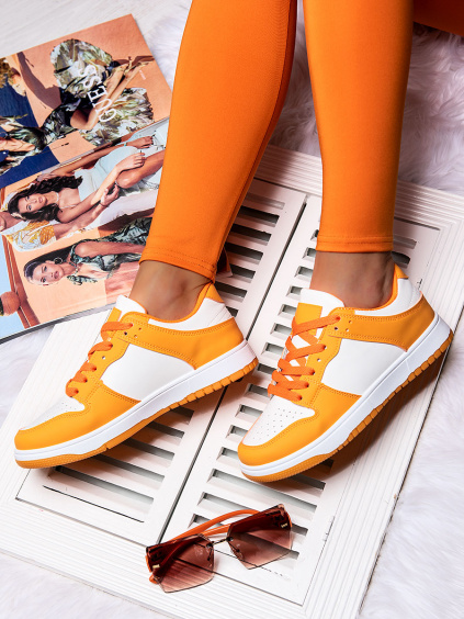 Dámska športová obuv oranžovo-biela HL941PB