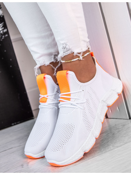 Dámska športová obuv bielo-oranžová YF608-3