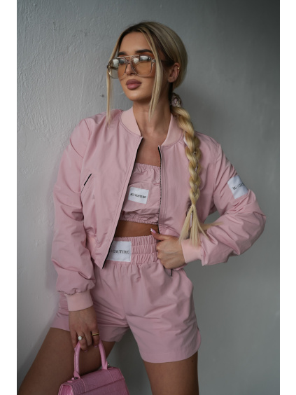 Dámska trendy ružová BG bomber bunda ALL 124786