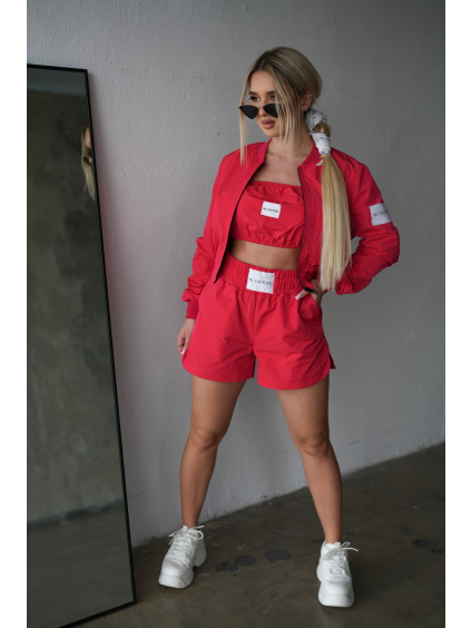 Dámska trendy červená BG bomber bunda ALL 124782