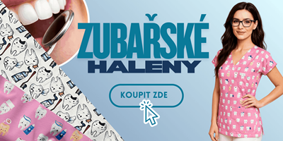zdravotnické haleny pro zubaře s potiskem