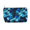 Kosmetická taštička modrá - velká - květy