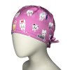 Lékařská čepice s potiskem ZOUBKY NA RŮŽOVÉ