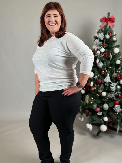 Halenka lurex DIME/bílá