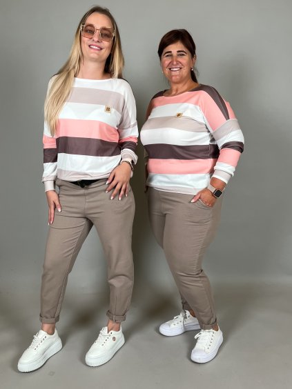 Tričko na gumu STRIPES/růžová