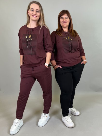 Tričko DUO/vínová