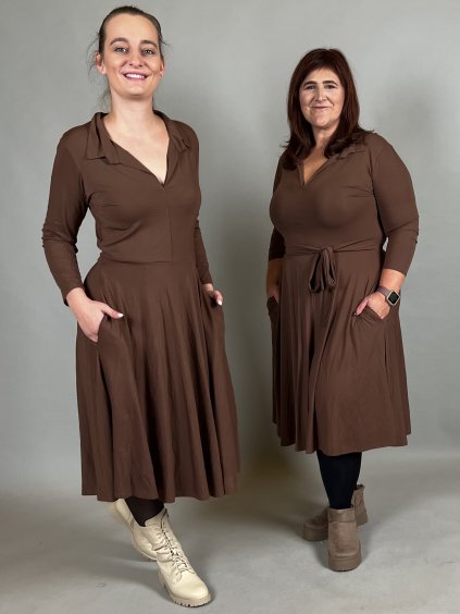 Šaty DESERVE/tmavě hnědá