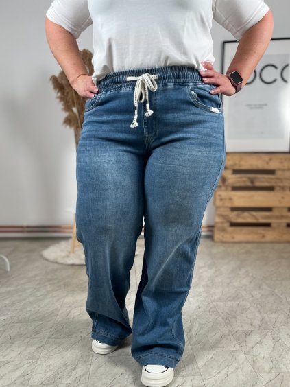 Džíny na gumu BADDIE/větší velikosti