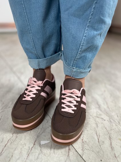 Tenisky hnědé/platform