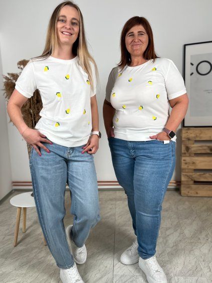 Tričko MEG CITRONY/BÍLÁ