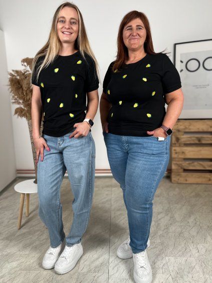 Tričko MEG CITRONY/ČERNÁ