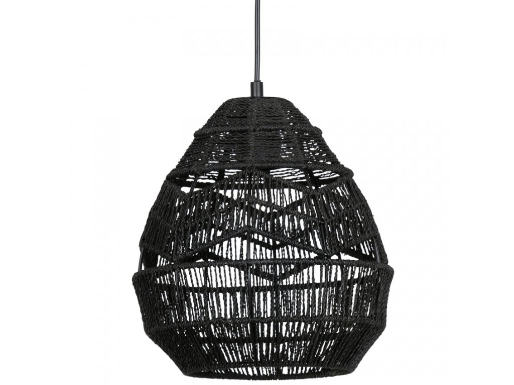 Fekete kötött függő lámpa Adelaine 25 cm