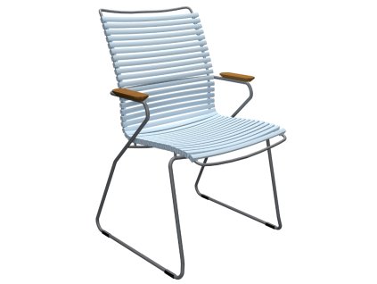 393166 svetle modra plastova zahradni zidle houe click ii s podruckami