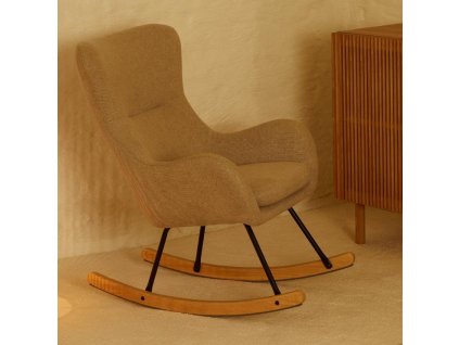 Bézs színű kárpitozott hintaszék Quax Basic