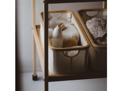 Bézs pamut tárolódoboz Quax Stella 45 x 30 cm