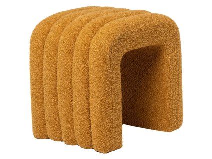 Sárga bouclé puff Somcasa Edy 42 x 42 cm