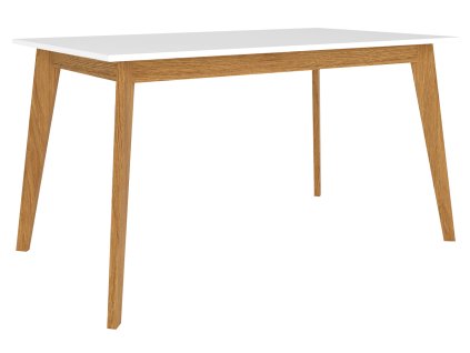 Fehér fa étkezőasztal Thia 140 x 80 cm