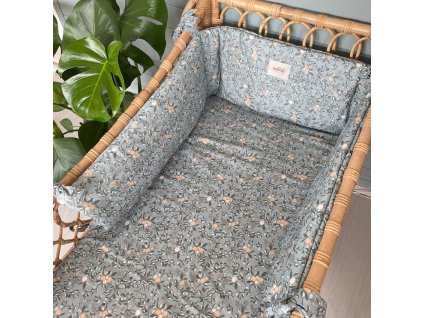 Bézs pamut rácsvédő Camel kiságyba 210 cm