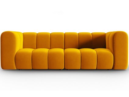 MICADONI Lupine sárga, bársony, háromszemélyes kanapé, 228 cm