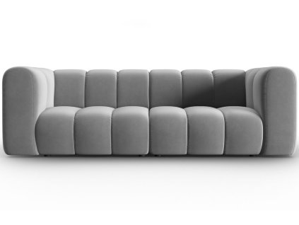 MICADONI Lupine szürke, bársony háromszemélyes kanapé, 228 cm