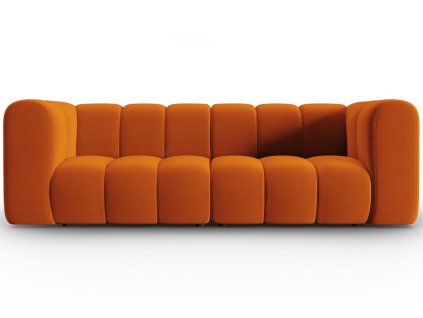 MICADONI Lupine narancssárga, bársony, háromszemélyes kanapé, 228 cm