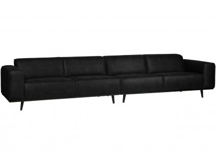 Fekete műbőr négyüléses kanapé Twilight 372 cm
