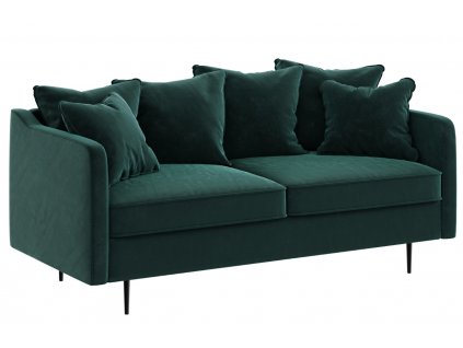 Kék-zöld bársony kétüléses kanapé Ghado Esme 176 cm