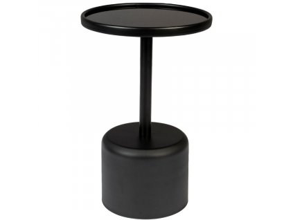 Fekete üveg oldalsó asztal WLL MILO 40 cm